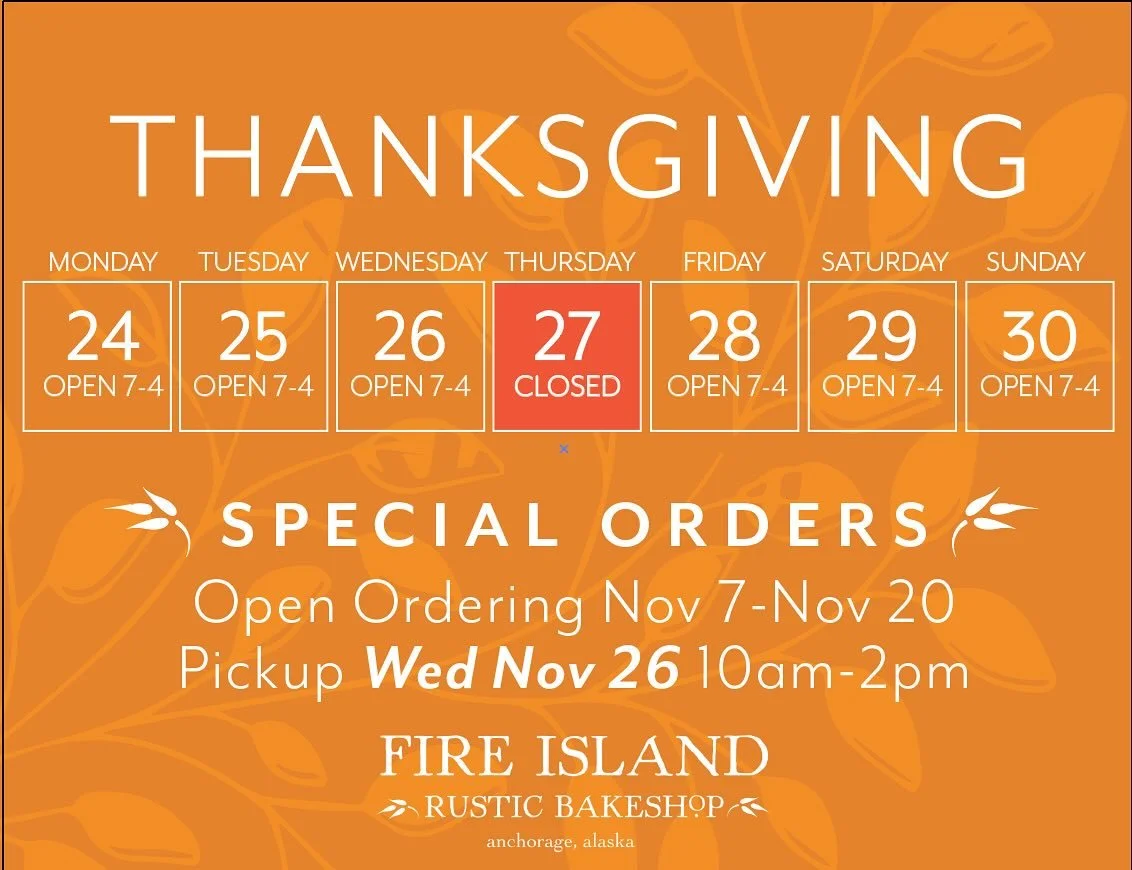We are now taking Thanksgiving special orders!! (Online ordering window open until 11/20.) Let us know if you&rsquo;d like to special order any of our turkey day favorites. Pick up at both locations on Wednesday 11/26 from 10am-2pm. We wish everyone 