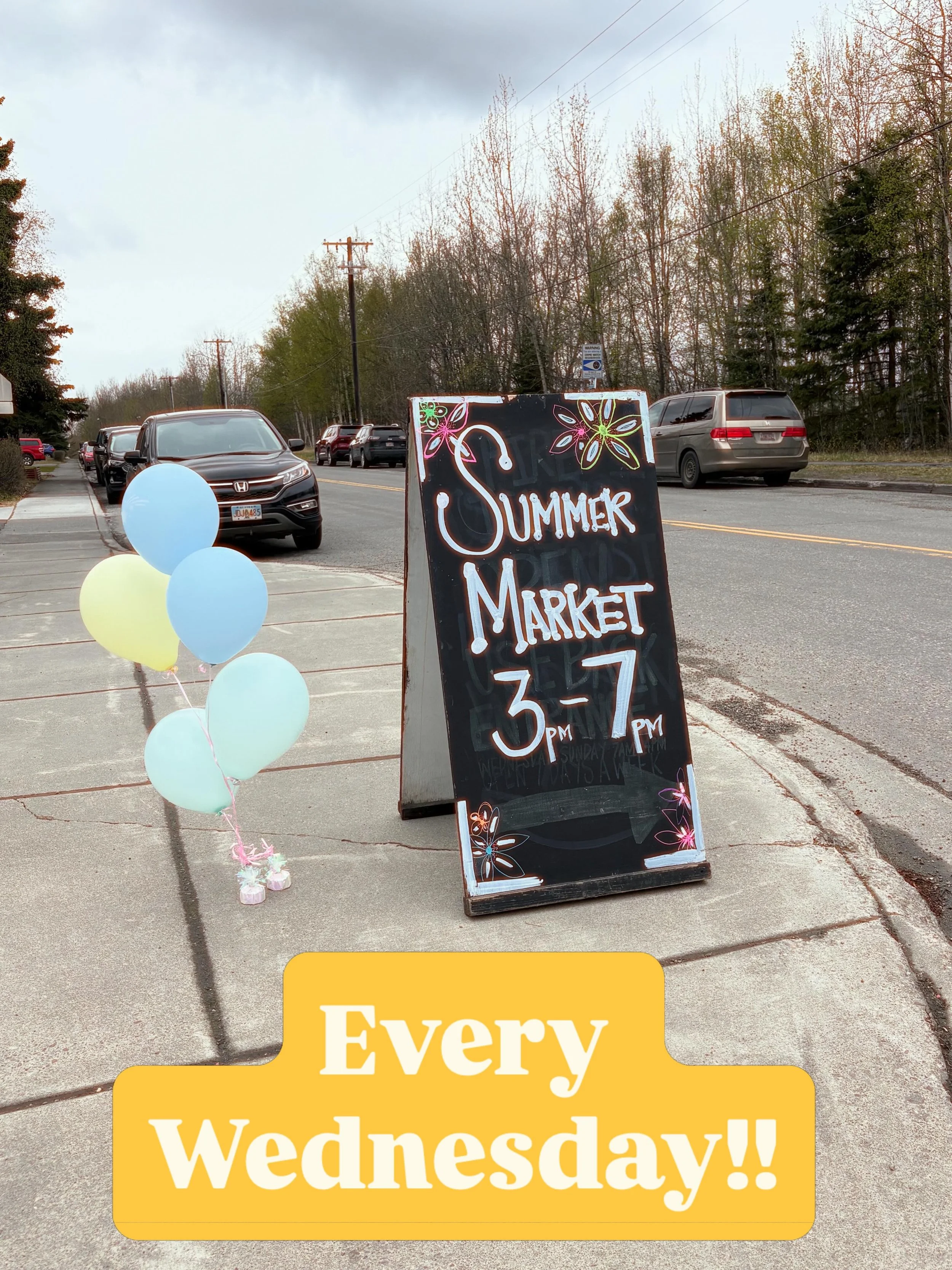 Summer market tomorrow! ☀️ Market 3-7pm  Live music 4-6pm by @kagefreemusic @littlesister.espresso will be making coffees, iced teas, and fresh lemonade until 6:30pm  This week&rsquo;s vendors are: @wildscoops @fromagios @farnorthfungi @vinci.parfum 