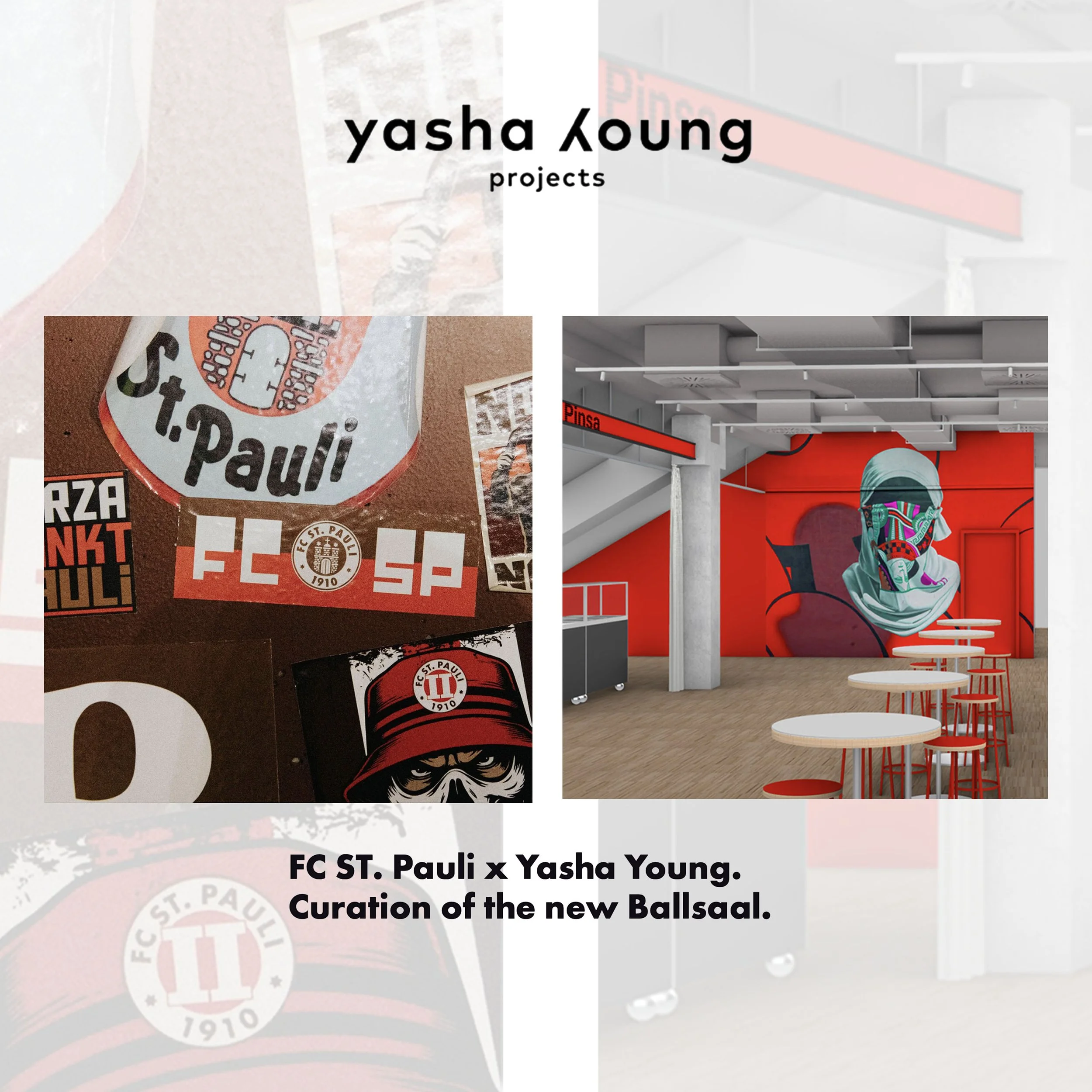 FC ST. Pauli x Yasha Young. Curation of the new Ballsaal, Hambourg