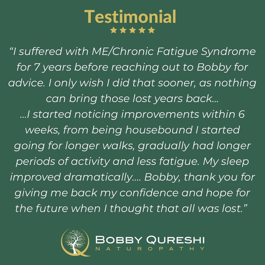Helping people is something that I feel so privileged to be able to do 💚

Patient Testimonial: 💬
&ldquo;I suffered with ME/CFS for 7 years before reaching out to Bobby for advice. I only wish I did that sooner, as nothing can bring those lost years