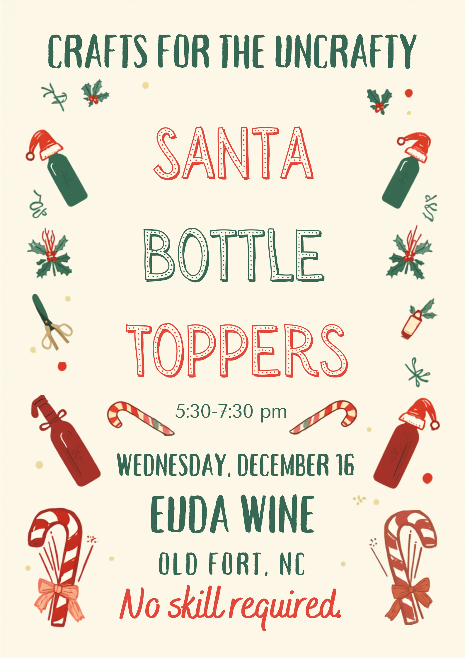 Crafts for the Uncrafty: Santa Bottle Toppers