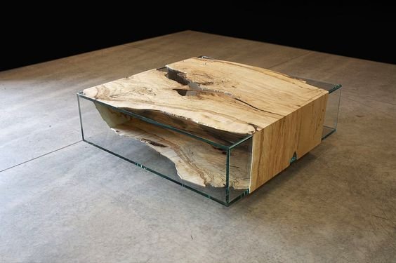 Coffeetable Glass and Wood