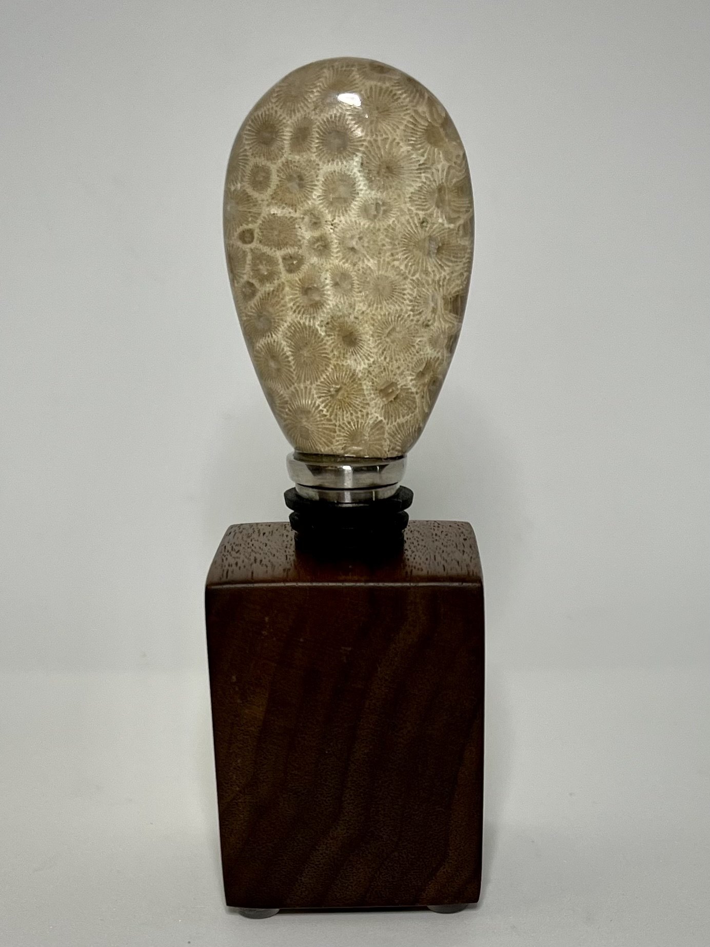 Stone Stopper w/ Walnut Base