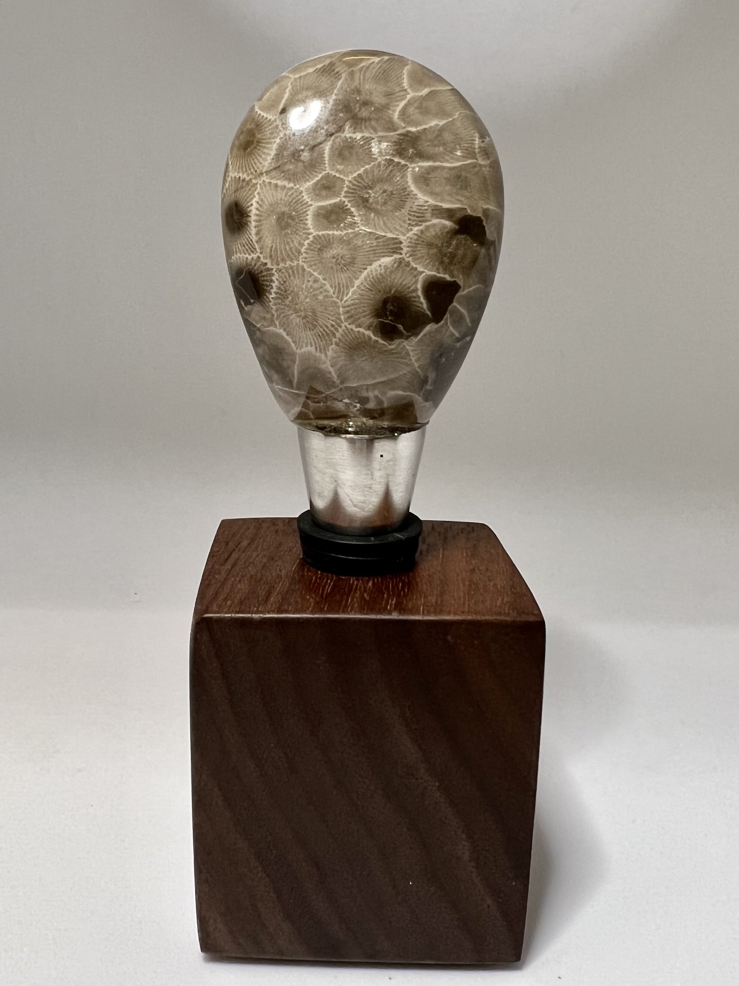 Stone Stopper w/ Walnut Base