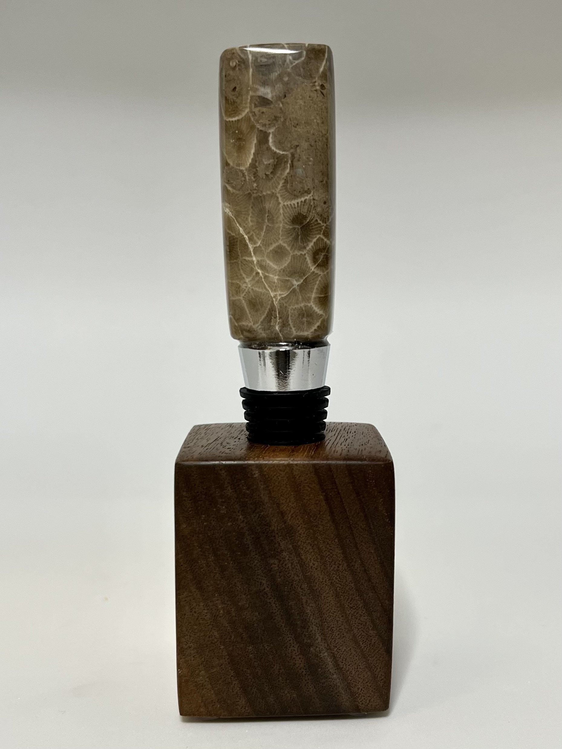 Stone Stopper w/ Walnut Base