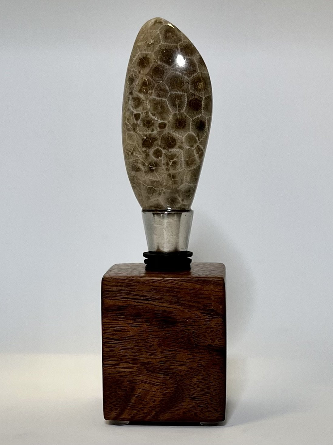 Stone Stopper w/ Walnut Base