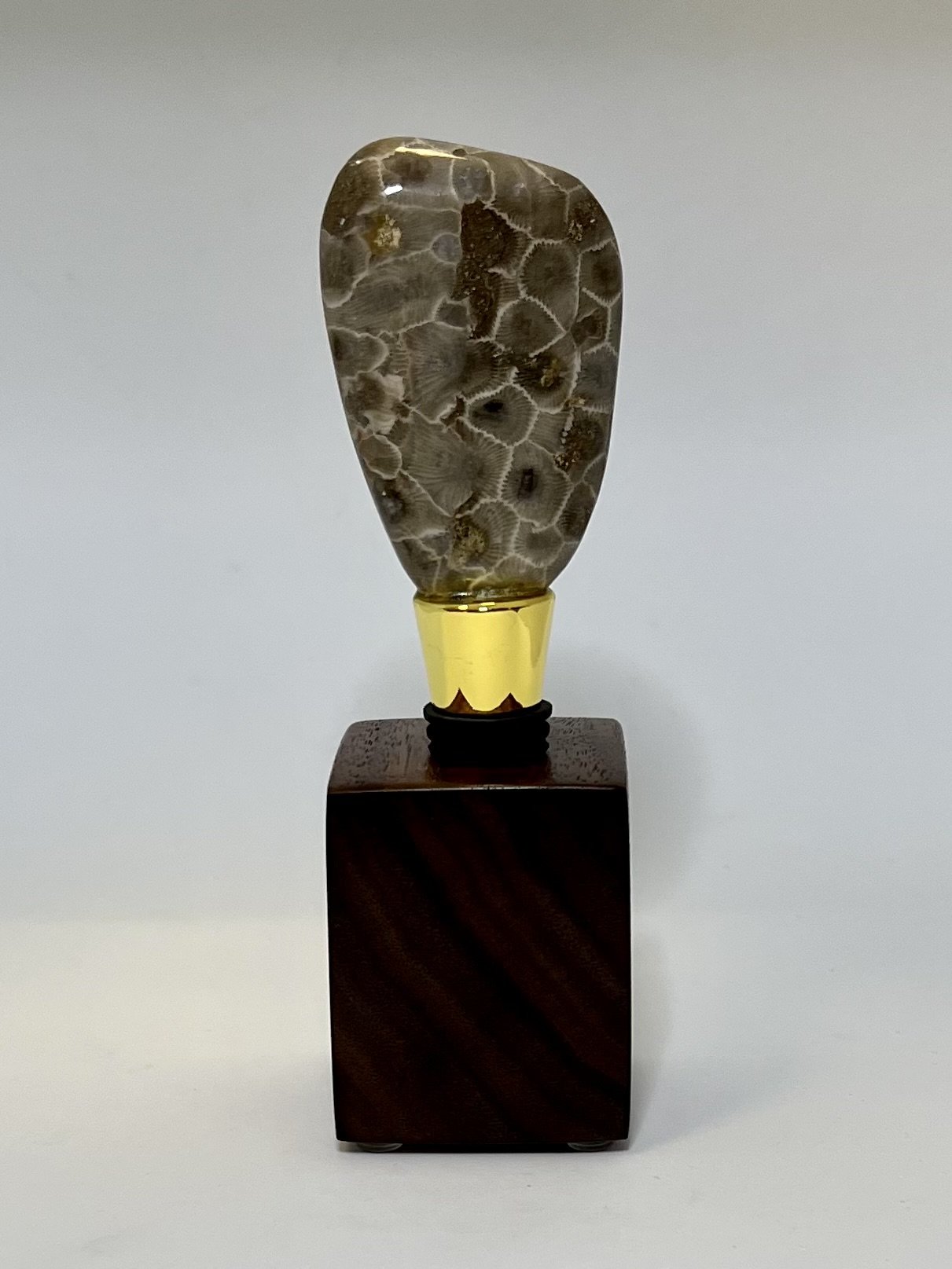 Stone Stopper w/ Walnut Stand