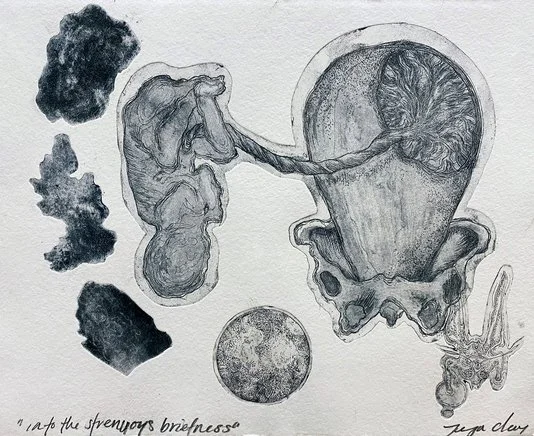 Into the Strenuous Briefness: 
etching on paper