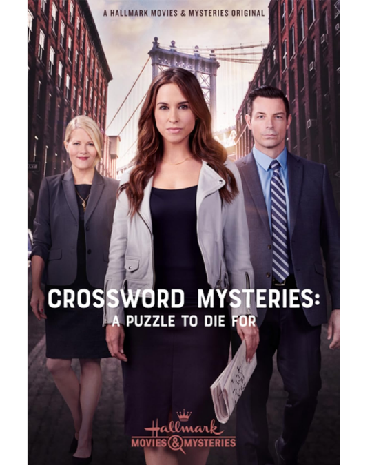 A woman with a crossword mystery in the city,