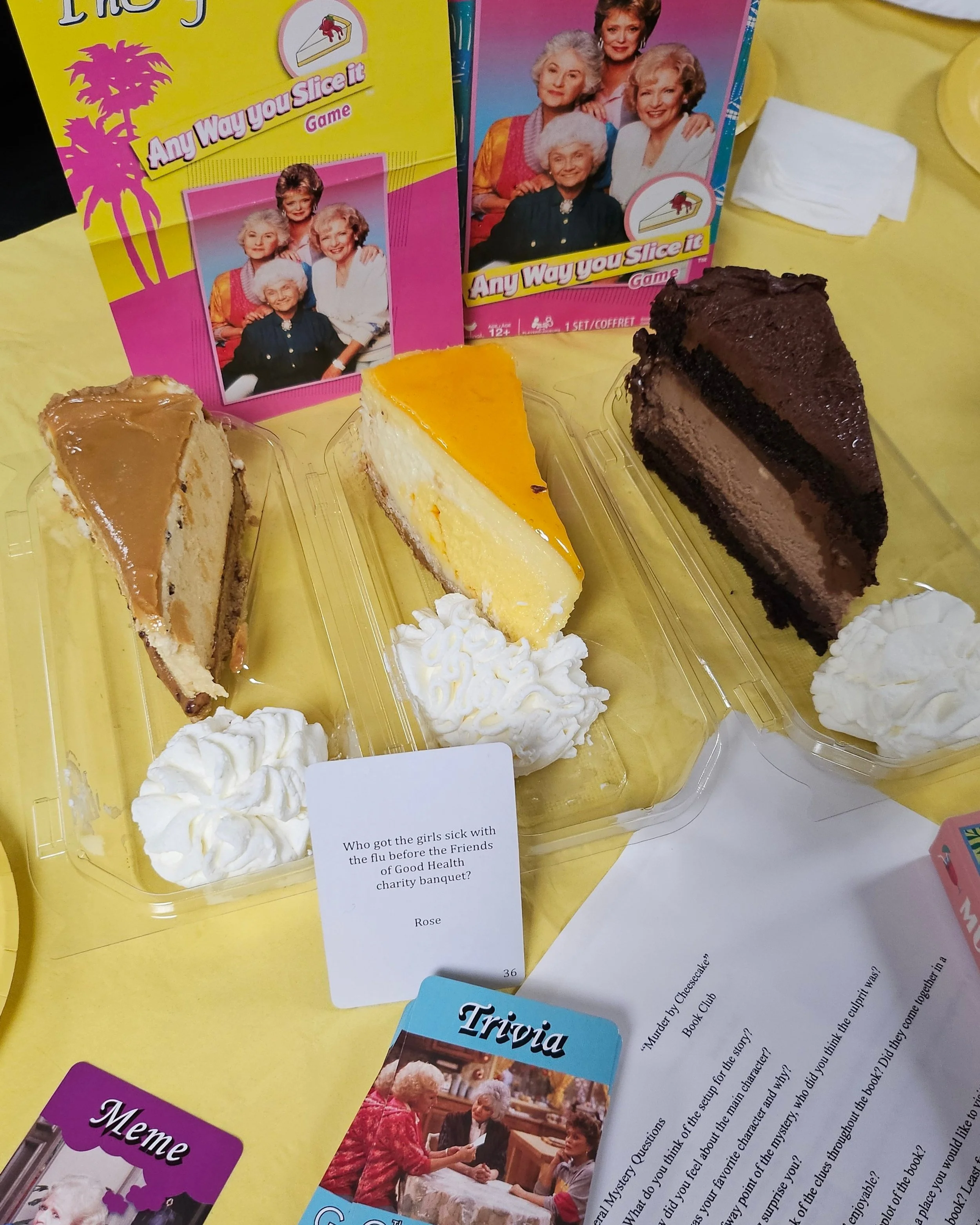 Book Club “Murder by Cheesecake”