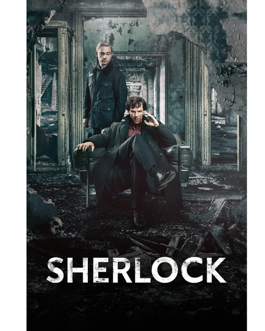 Sherlock and Watson in a modern day destroyed apartment