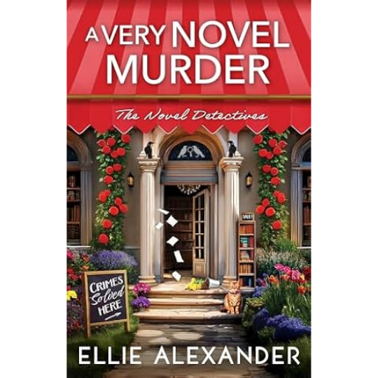 Book cover showing a book shop with an open door.