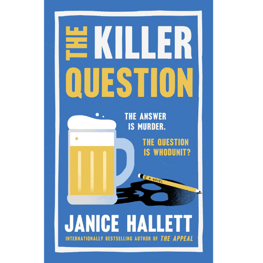 The book cover for "The Killer Question" showing a skull in the shadow cast from a beer glass.