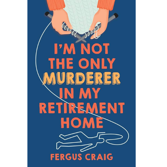 Book cover with yarn traveling to form the outline of a dead body.