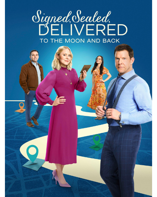The Postables pose on a map.