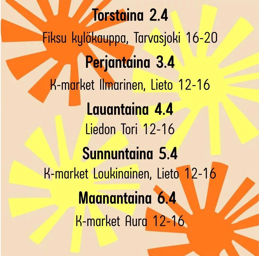 MIS MENN&Auml;&Auml; ENS VIIKOL⁉️🤩

Koko kuukauden aikataulut n&auml;kyy NYT julkaistuna verkkosivuille! K&auml;y kurkkaa!

-N&Auml;H&Auml;&Auml; K&Auml;RRYL!