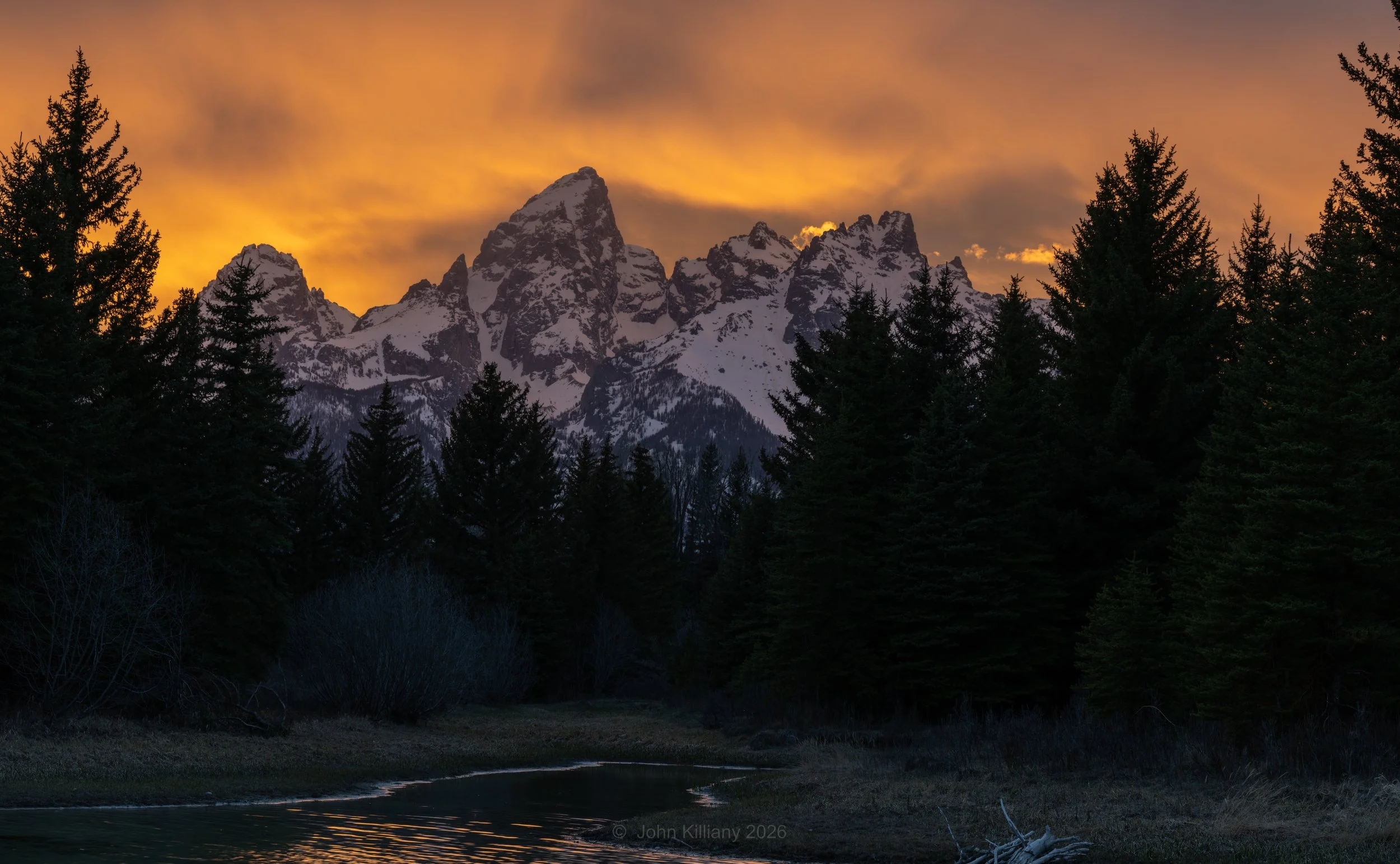 Sunset at Schwabacher Landing - GTNP
