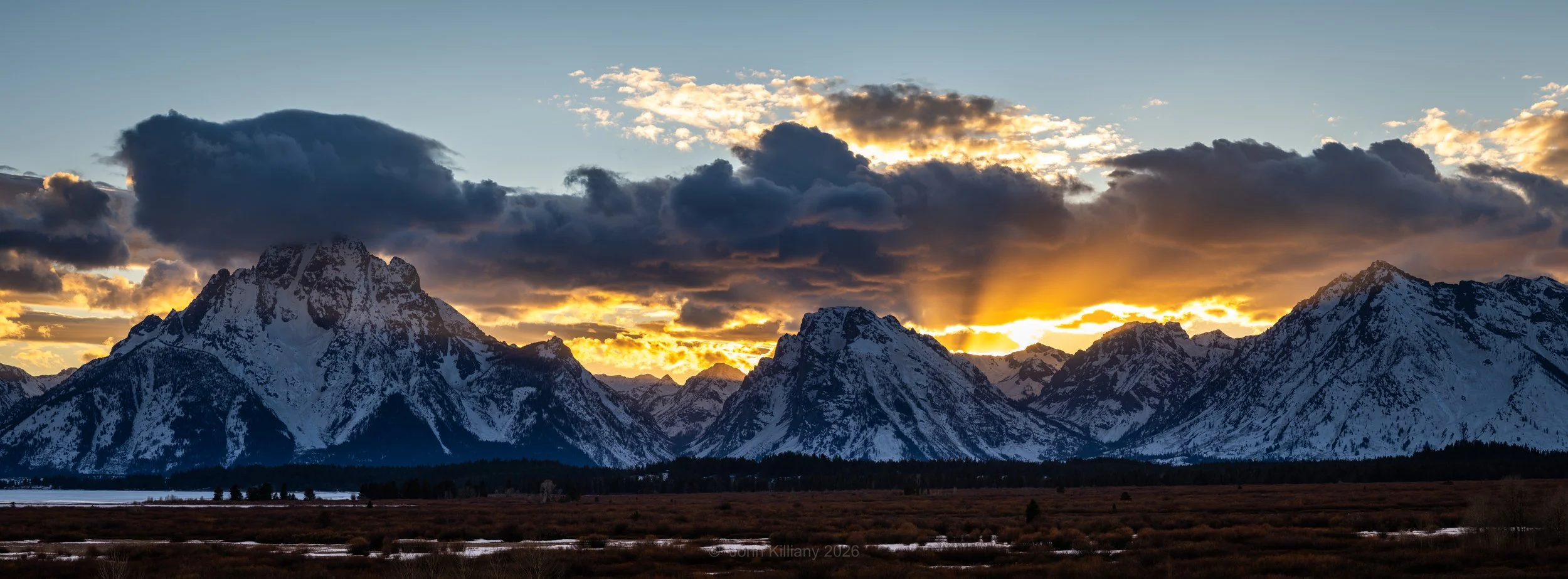 Let There Be Light - Mt. Moran, Bivouac Peak, Eagle Rest Peak - GTNP