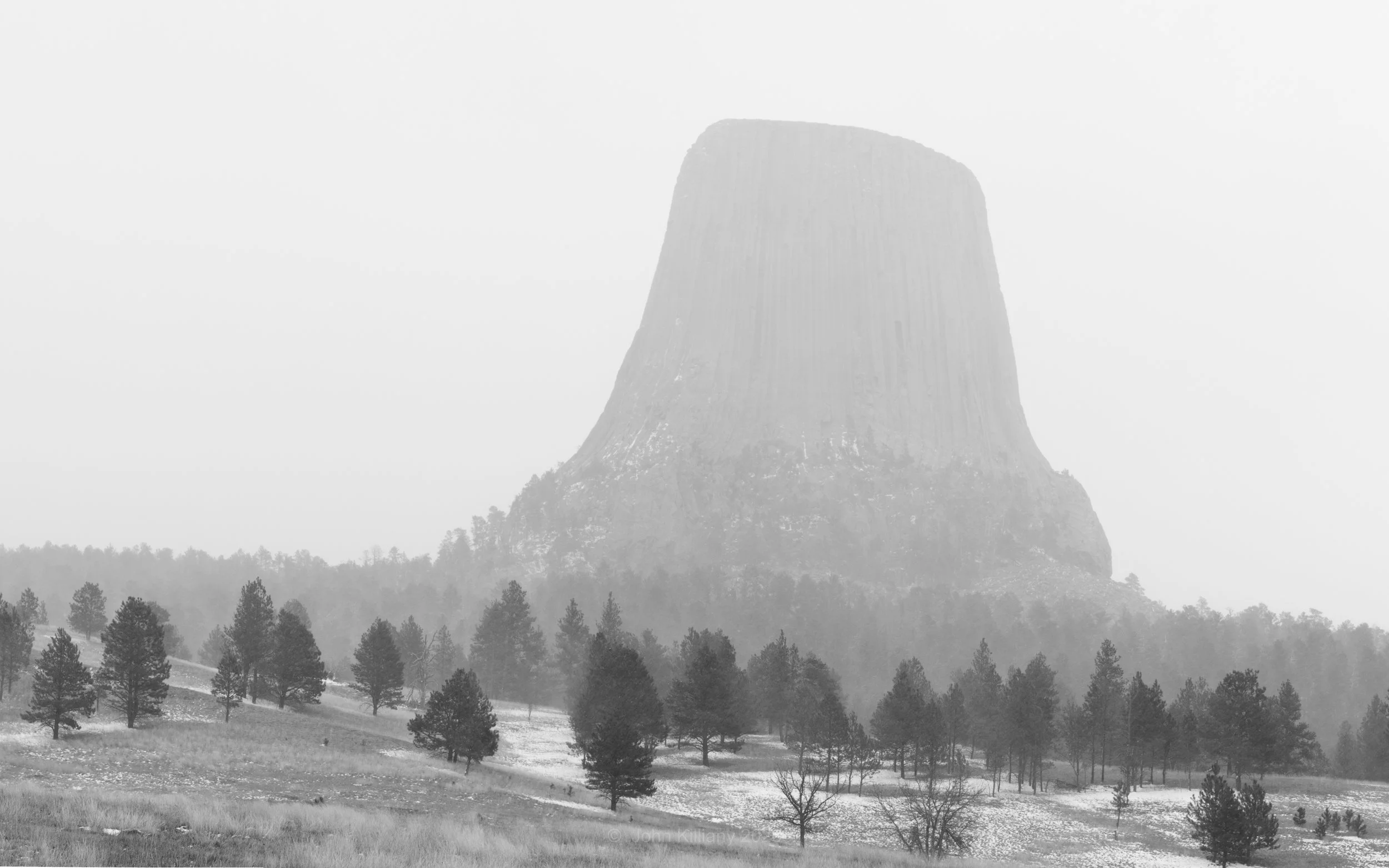 Snow Showers at Devil's Tower