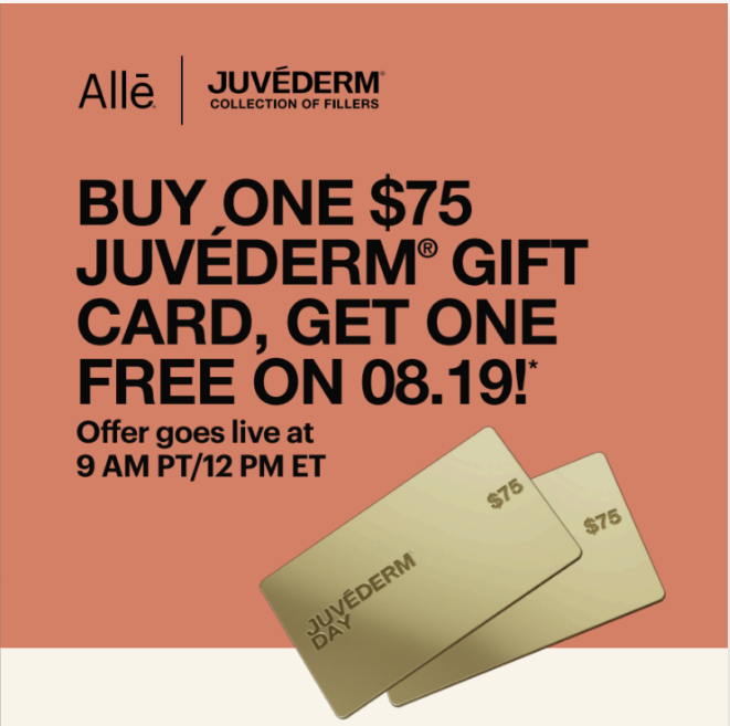 JUVÉDERM® Day Studio N Philly: Get a $75 BOGO Gift Card on August 19th