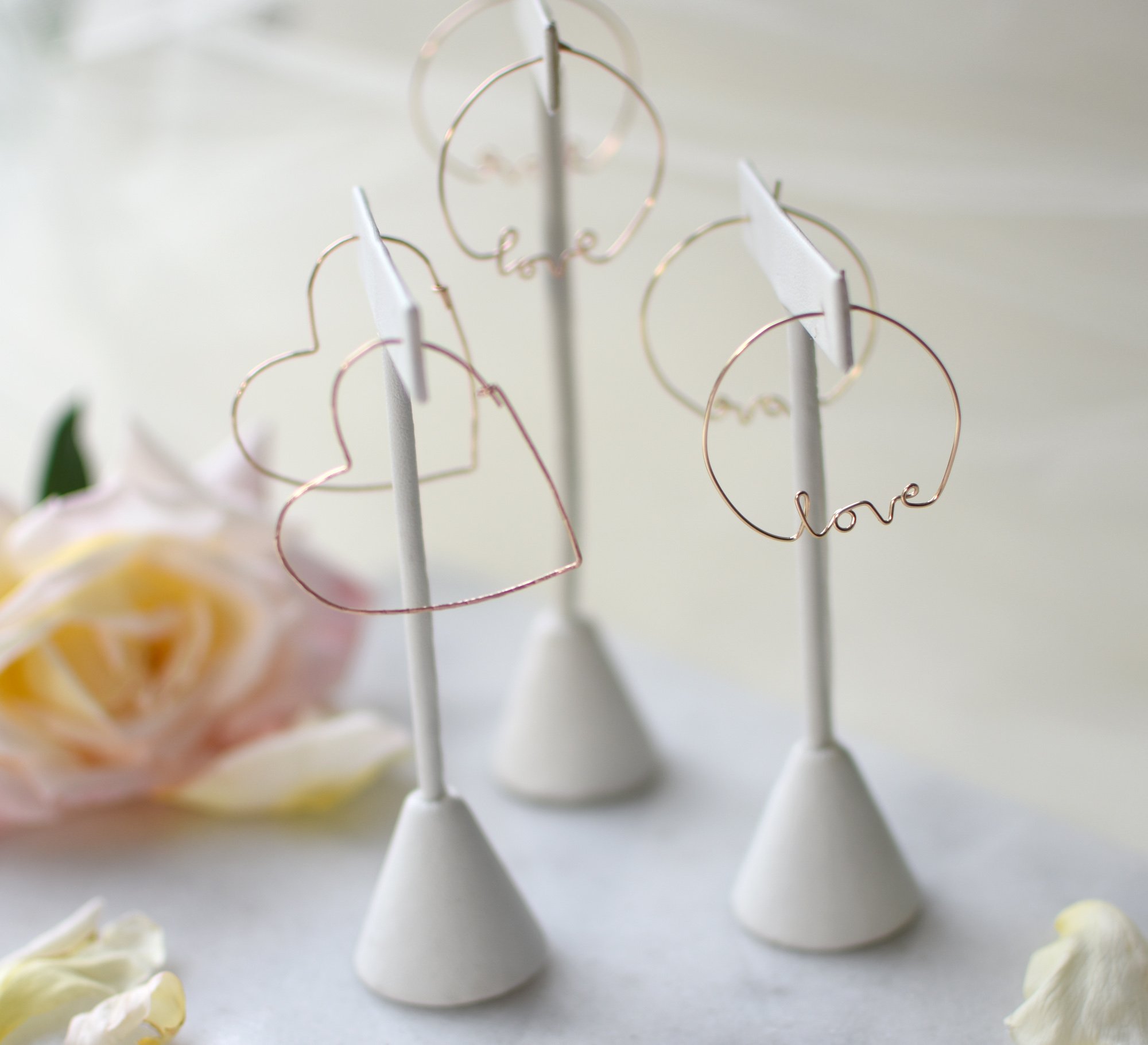 Gold thin heart hoops gold hoops Boho Dainty hoops 4.jpg