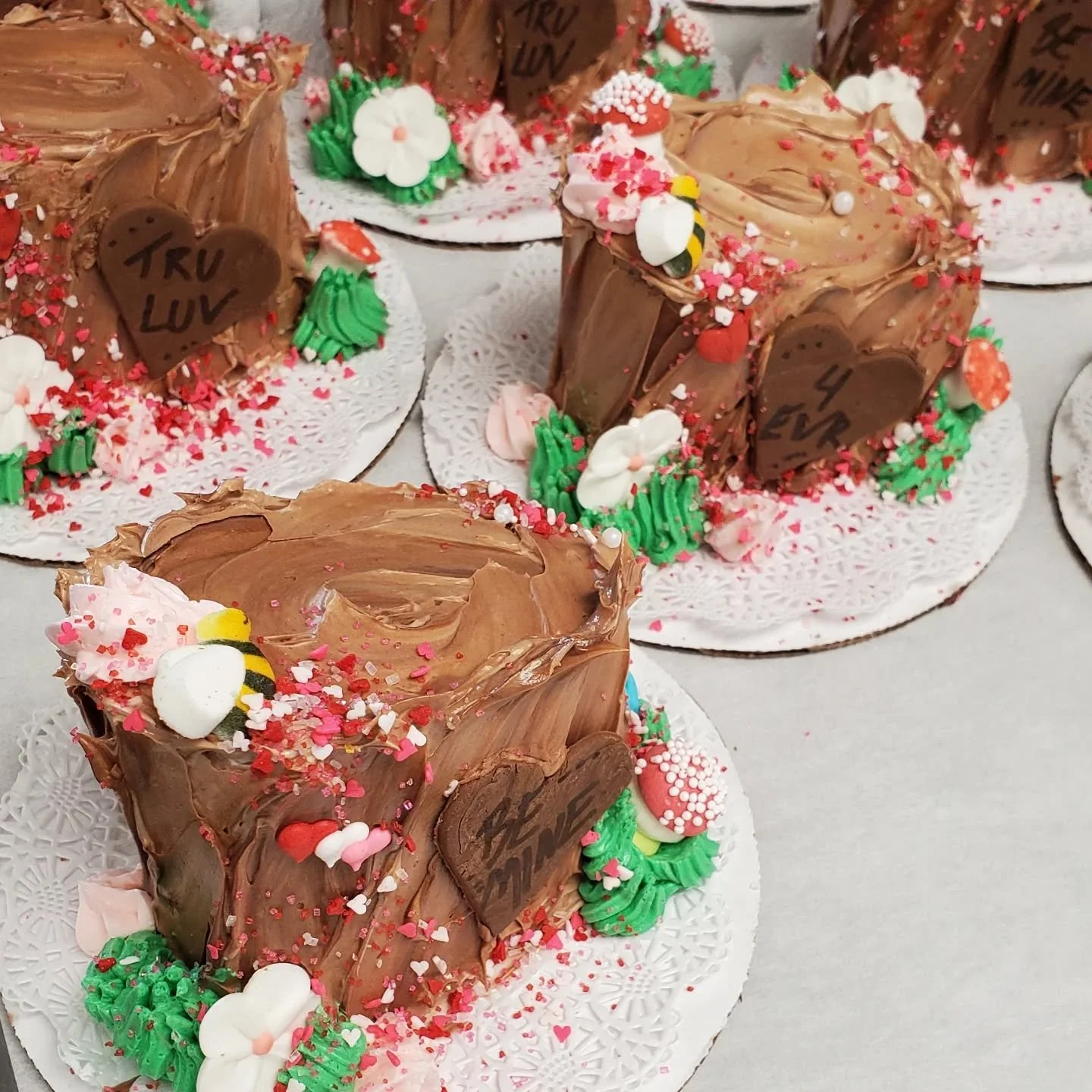 Luv Stumps are in your future!  Get these mini chocolate cakes for 2 tomorrow!  Only at CocoLuxe!  Stop by to see what else we have from Cupid! #luvisintheair❤️ #bemyvalentine #valentinesday