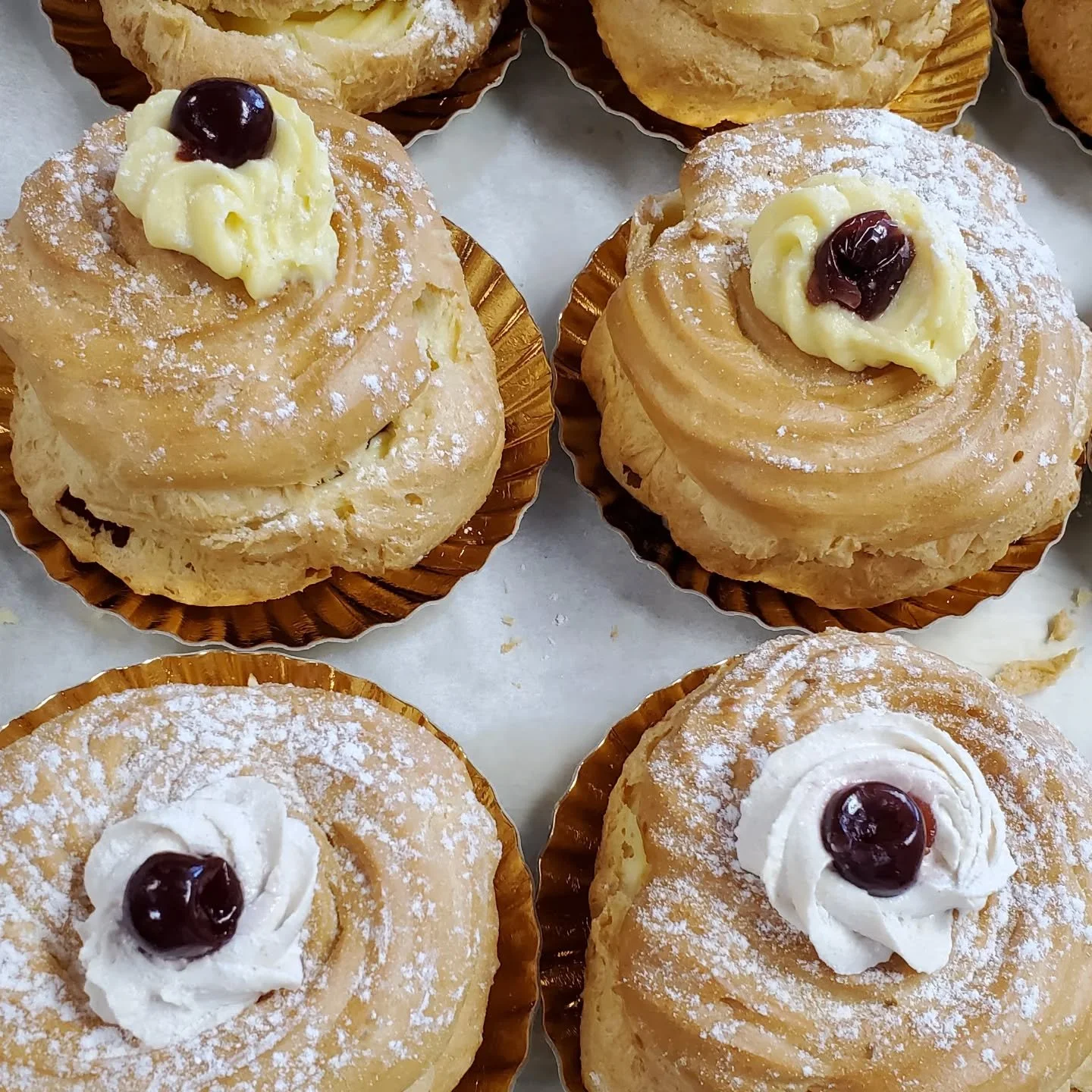 It's time!  First signs of Spring!  St. Joseph's pastries and Irish Soda bread!  Both available beginning Sun, March 1st!  All available through March 22nd.  Look for hot cross buns beginning March 21st! #Irishsodabread #ItalianPastries #njbakeries #