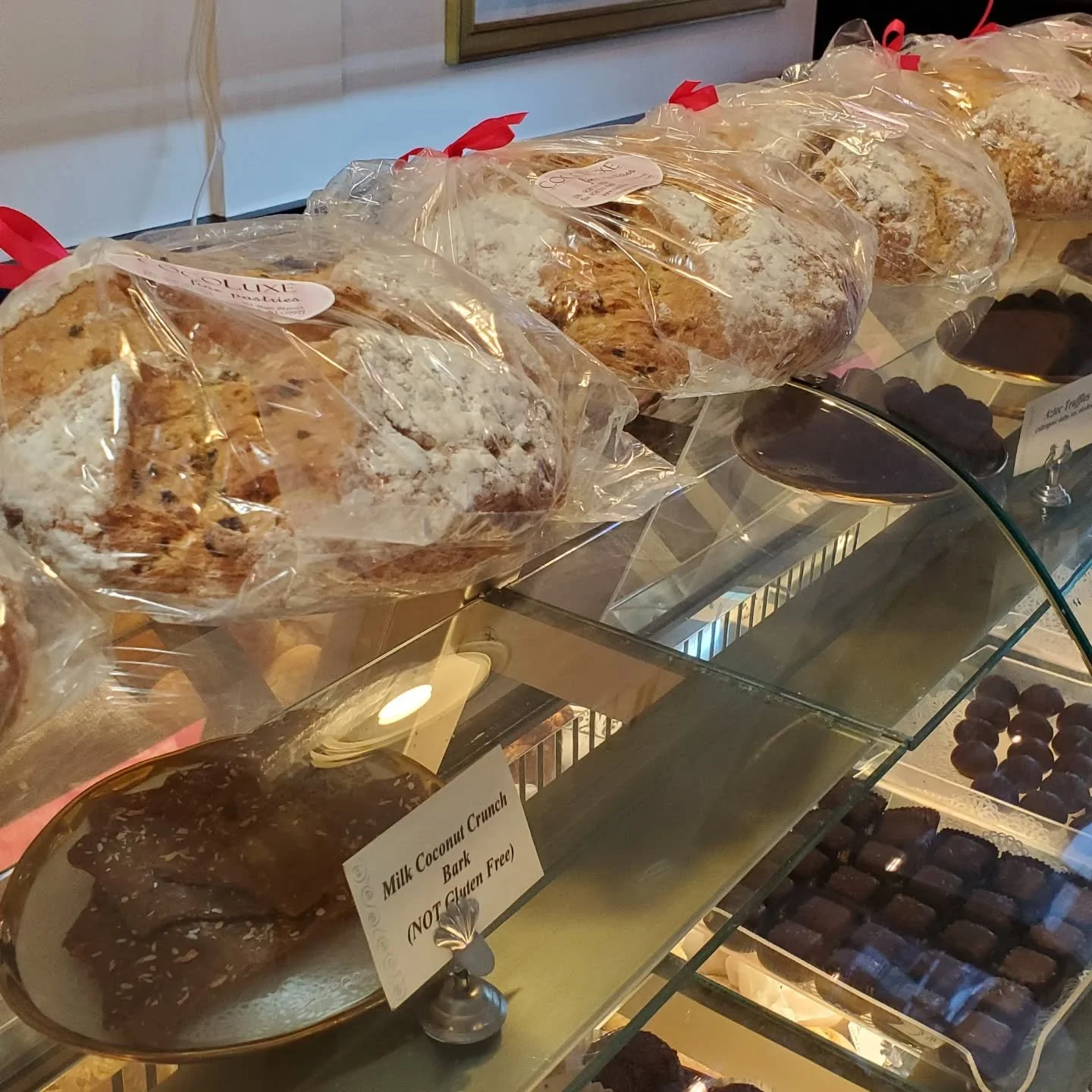 Good morning!  Irish Soda bread available today!  Our breakfast cases are full!  See you soon!  Open until 3pm today.  We'll also have St. Joseph's pastries later this morning.  Stay tuned for info on other specials!