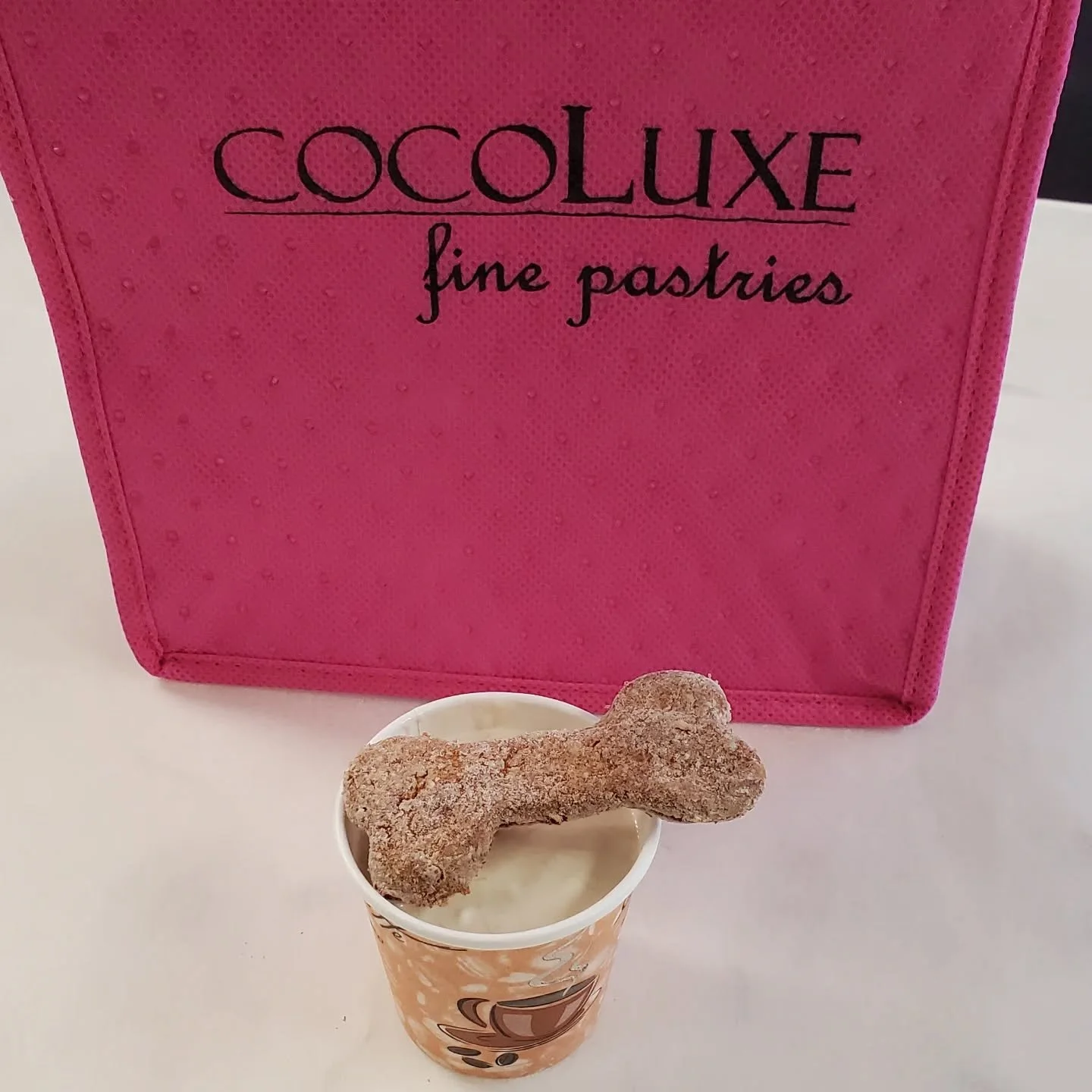 Puppy Smoothies again today!  Made with Greek yogurt, bananas and oat milk! $2 each with Tobylicious Treat included! #nationalpetday