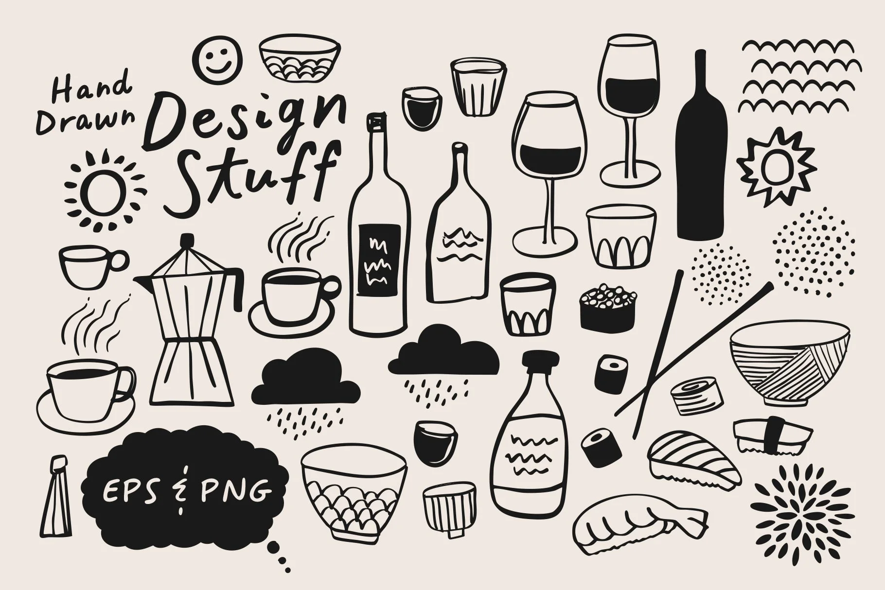 Hand Drawn Design Elements from Sakiro Font Collection.jpg