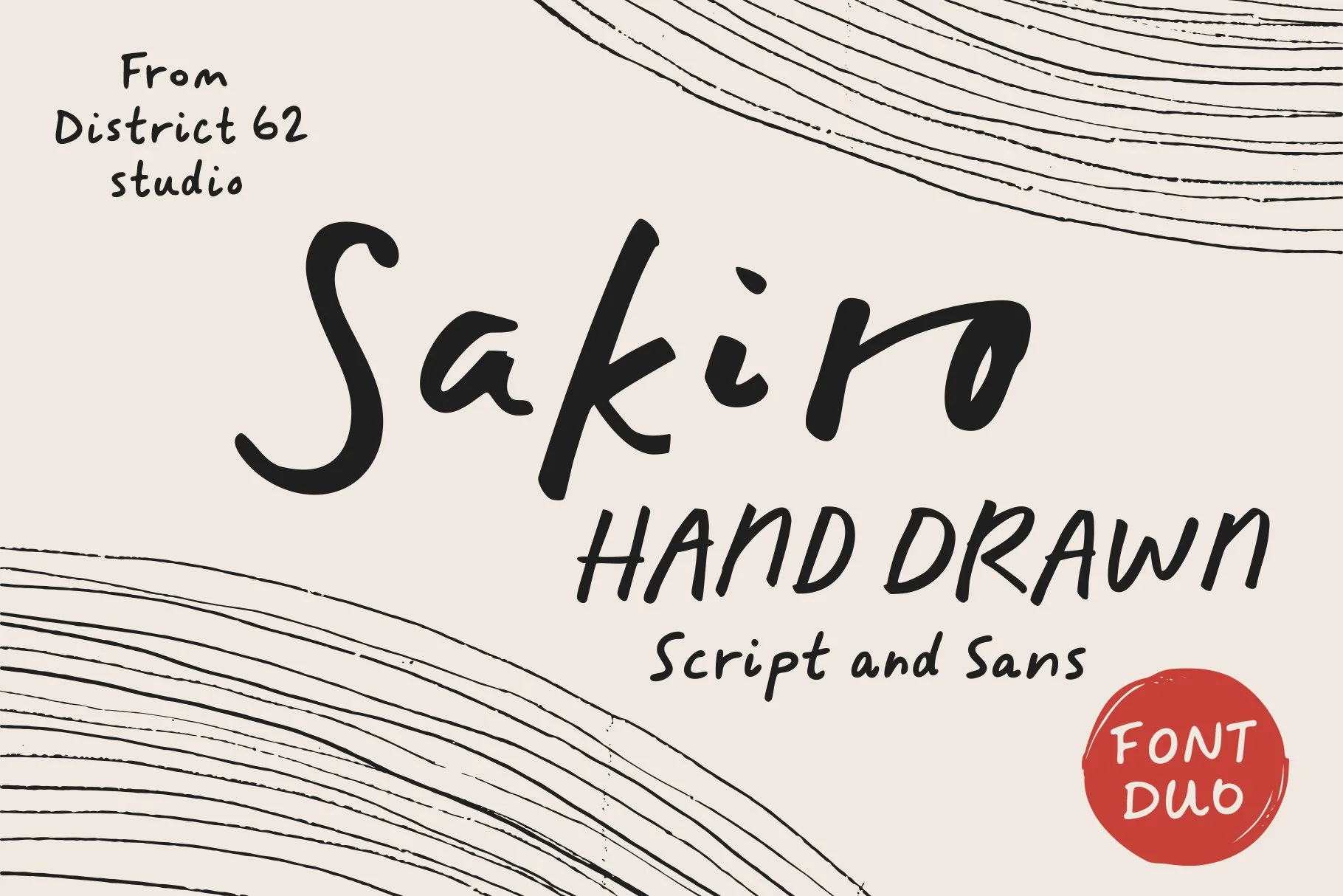 Sakiro | A Modern Hand Drawn Font Duo by Megan Tamaccio for District 62 Studio.