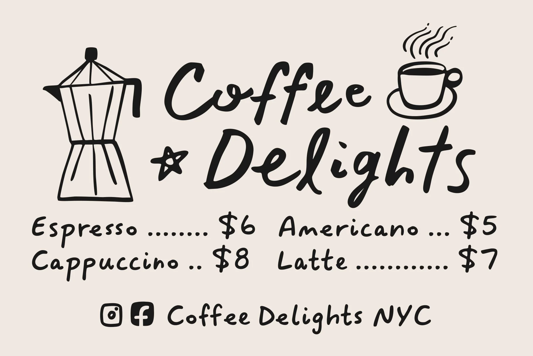 Hand Drawn Coffee Menu Made with Sakiro Font Collection.jpg