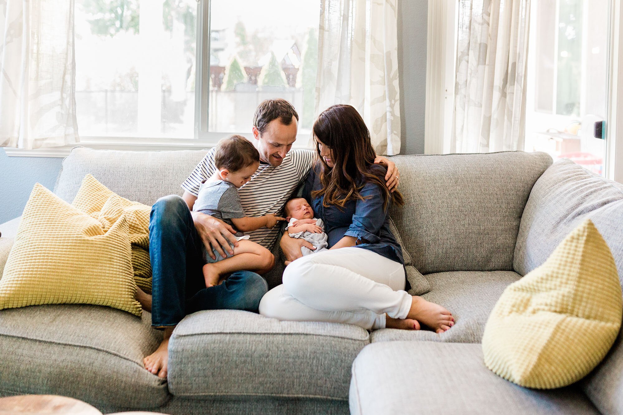 Roseville Newborn Photographer | A Sweet and Happy In-Home Session with a New Family of Four