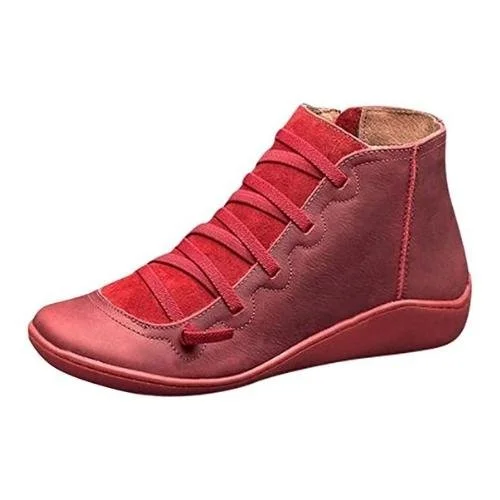 Red Soft Leather Boots