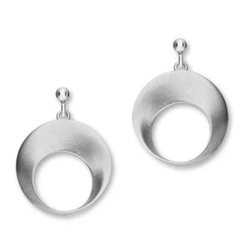 Silver Drop Cut Out Earrings