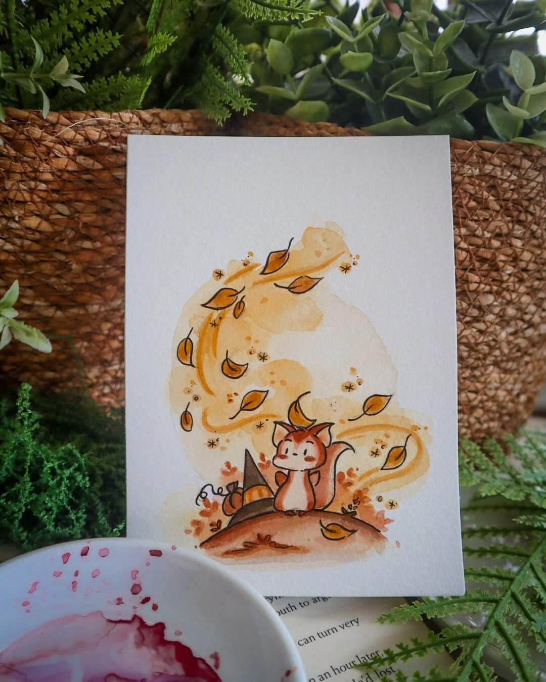Vintage Swirly Dancy Leaves | Original Painting