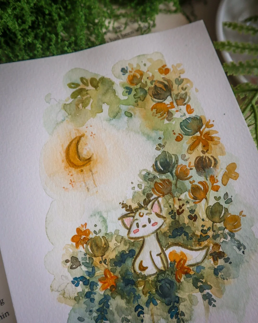 Floral Moon Fox Green Yellow (1).JPG