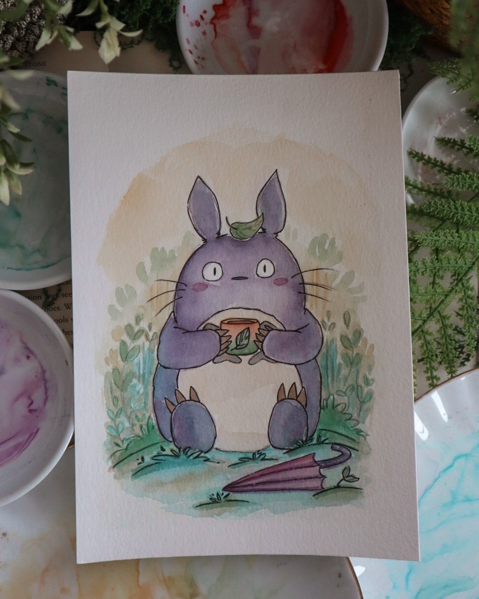 A moment of calm with Totoro | Original Painting