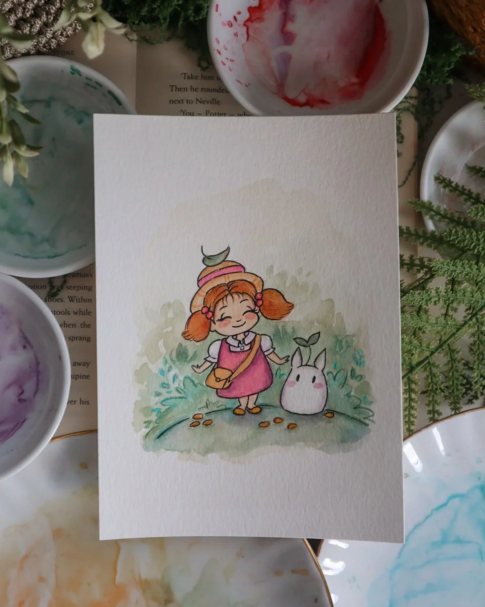 Mei Mei and little Totoro | Original Painting