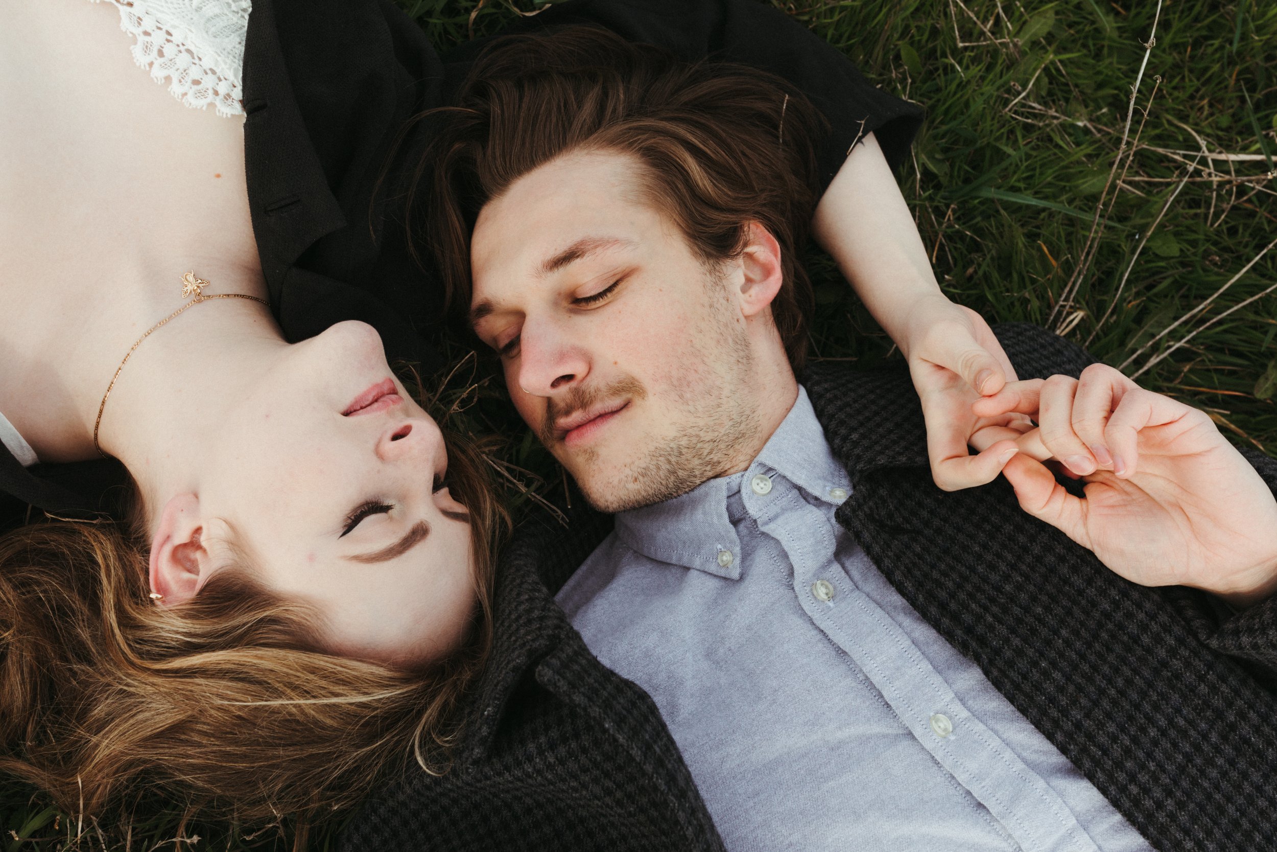 laying in the grass on whidbey island