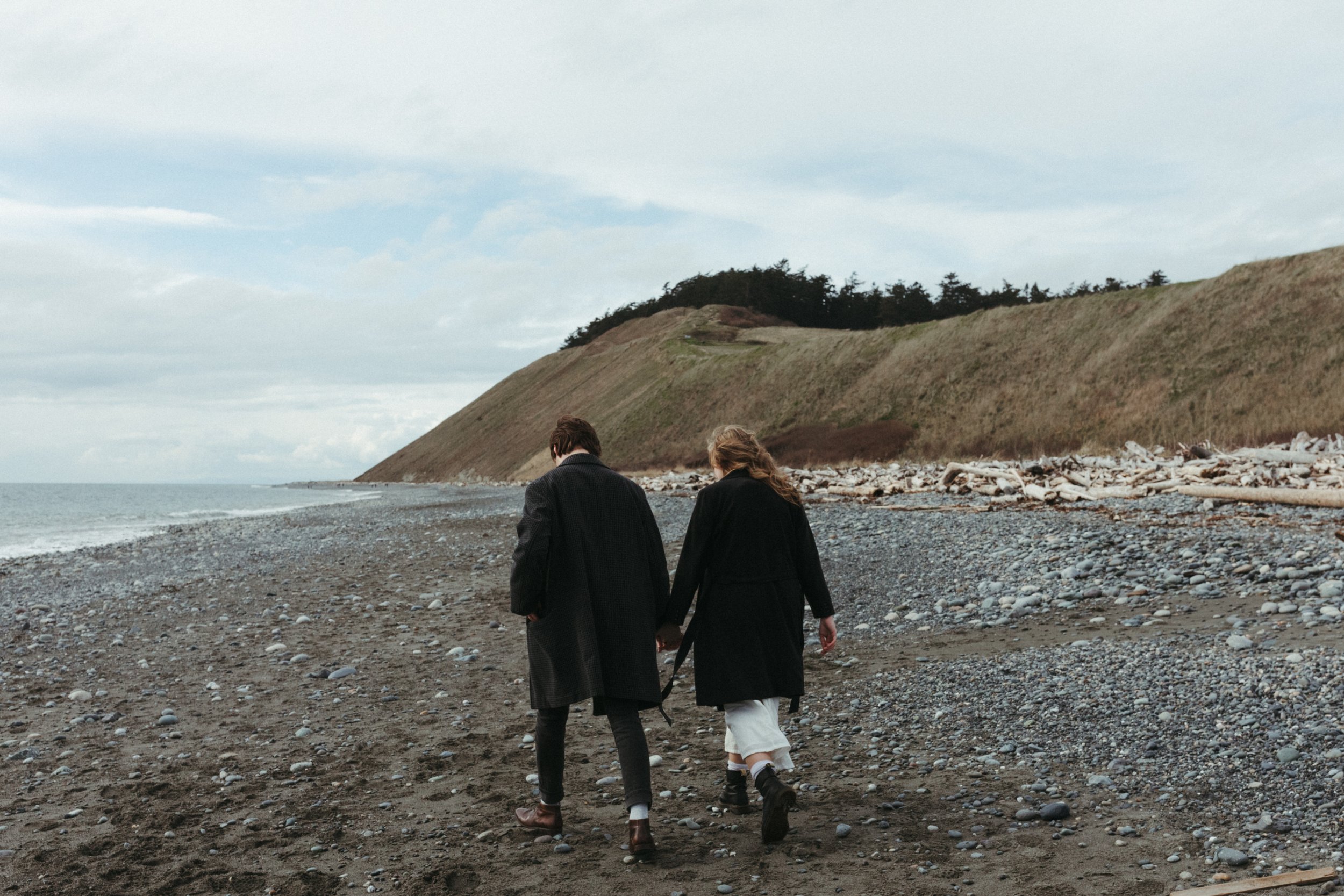 walking on the beach at ebey's landing