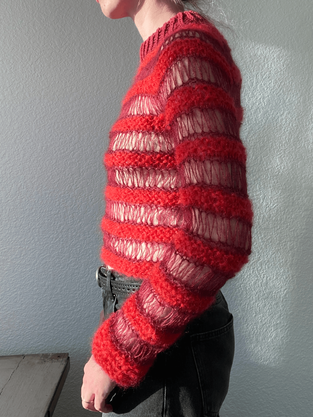 Red Drop Stitch Sweater — Vexnot Studio
