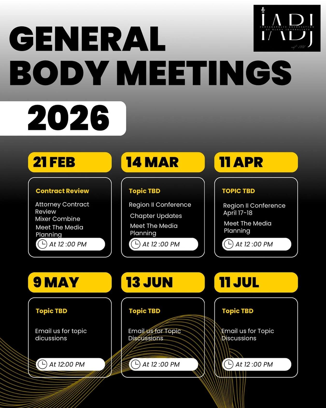 We missed you!! 

As we step into this new year, we want you to know that we heard you LOUD &amp; CLEAR! 

Add our general body meetings for the first half of the year to your calendar. 

This is where we meet as a collective for support, share ideas