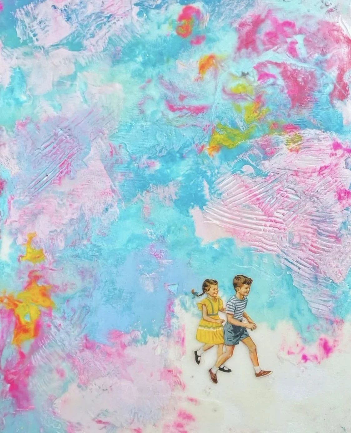 inspiring artwork, pigments mixed with wax work of art