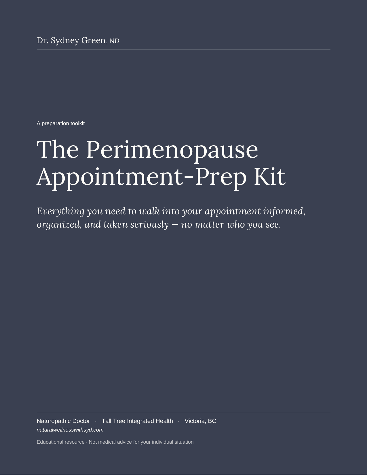 The Perimenopause Appointment-Prep Kit