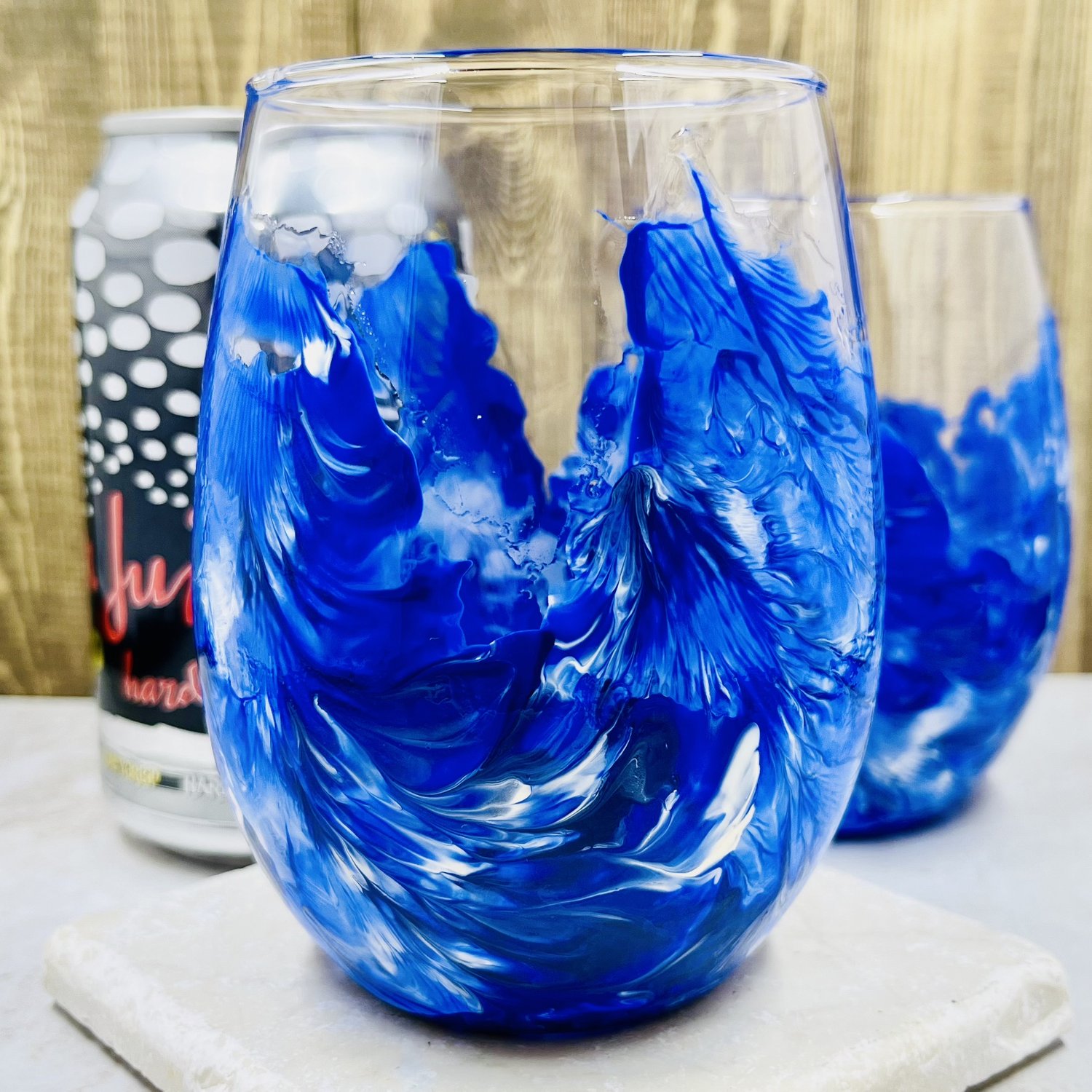 Sippin' Pretty! Marble Art Stemless Wine Glasses by Lynn Arevalo - Wine &  Champagne Glasses, Facebook Marketplace