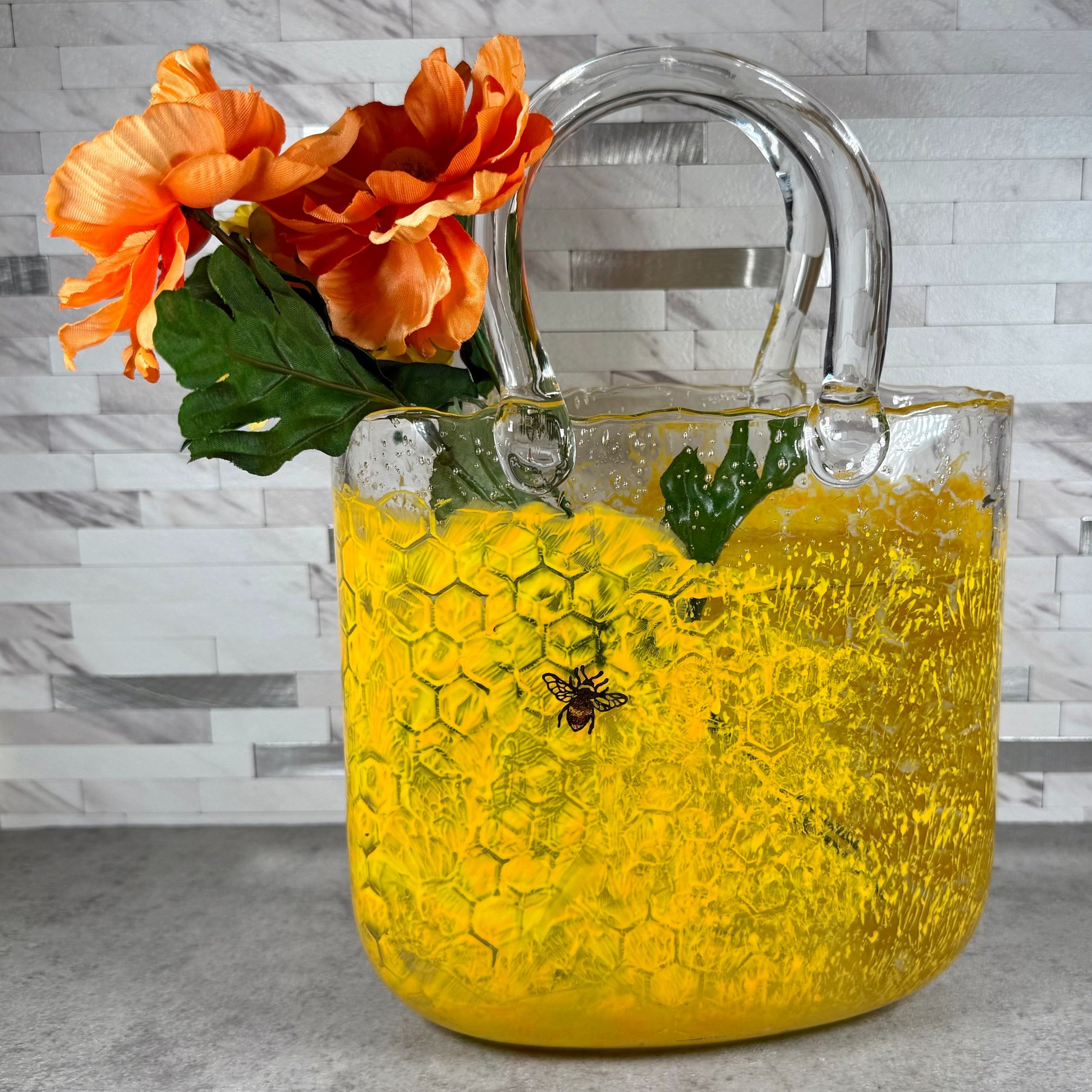 Rusty Patched Bumblebee Purse Vase