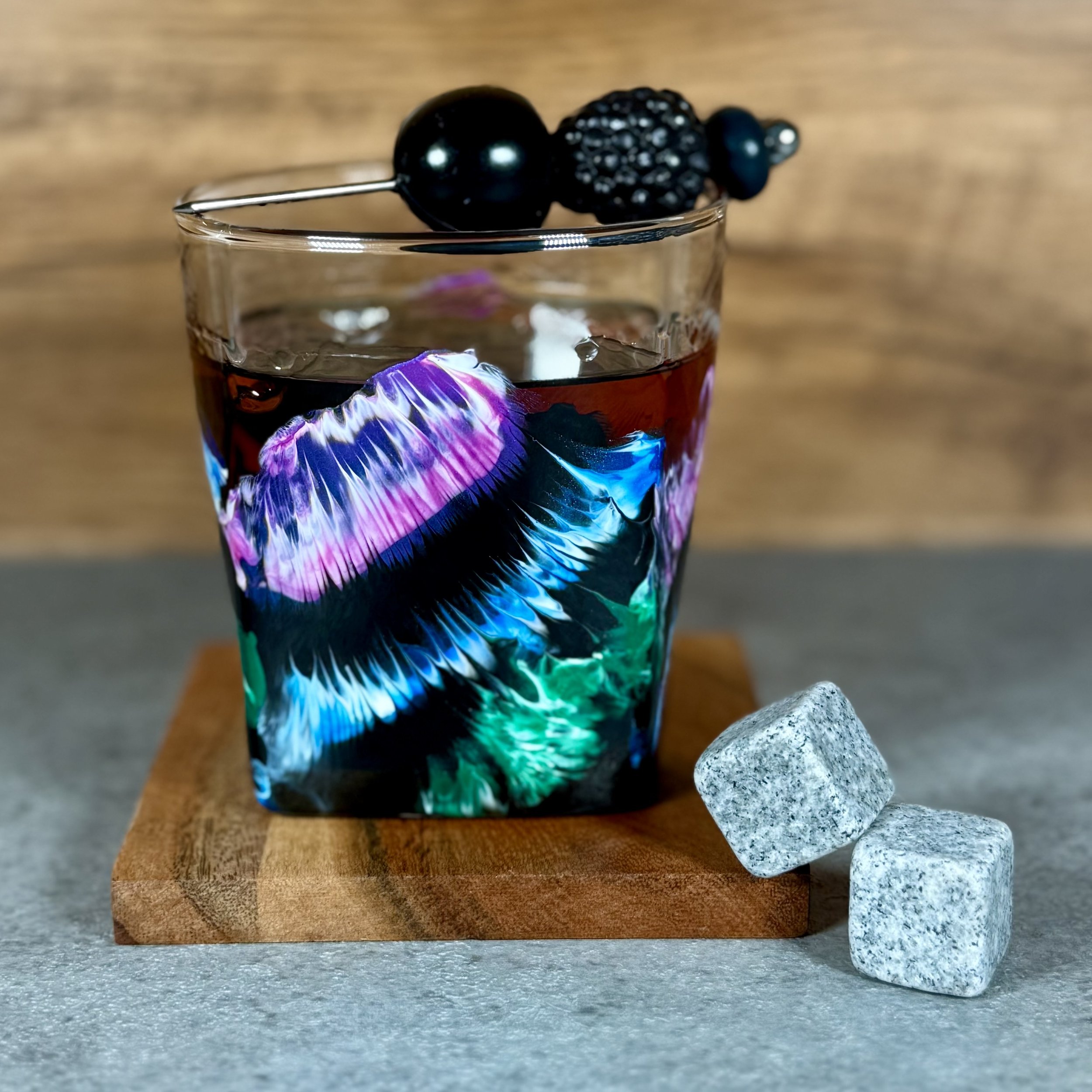 Northern Lights Rocks Glass