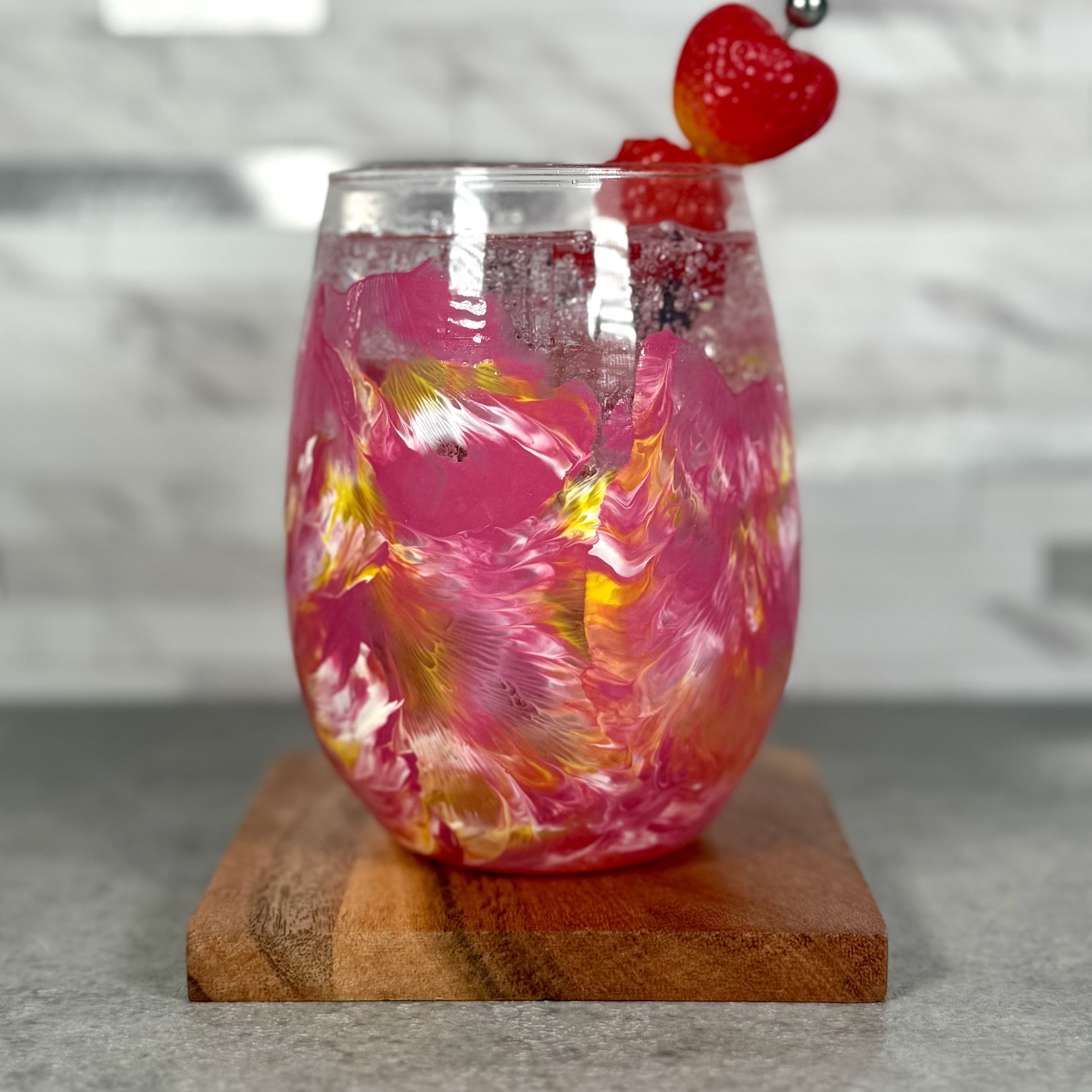 Showy Lady's Slipper Wine Glass