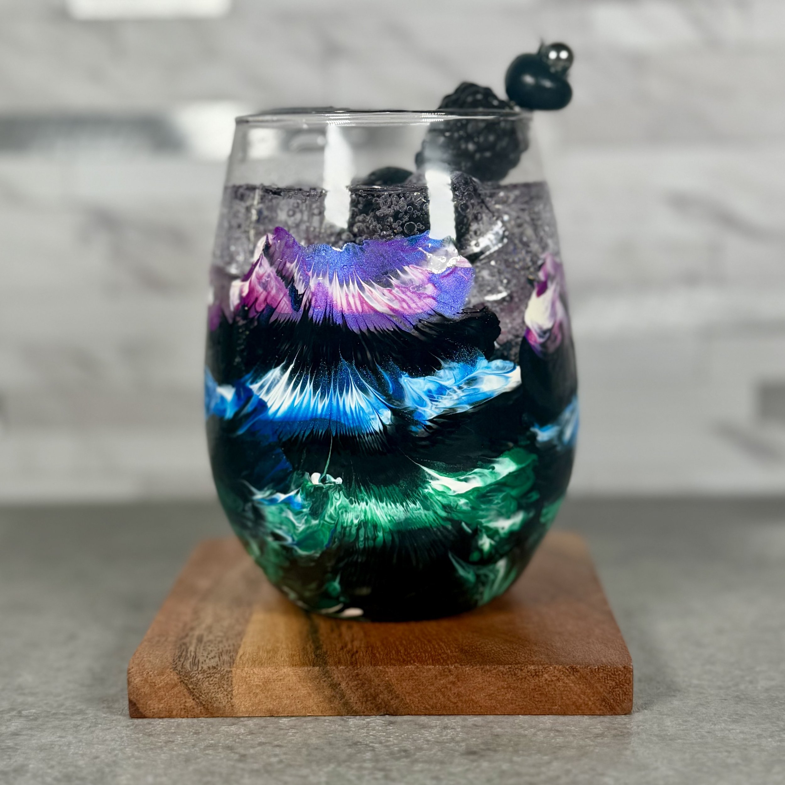 Northern Lights Wine Glass